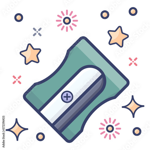 
Pencil sharpener icon design, vector design of pencil grinder
