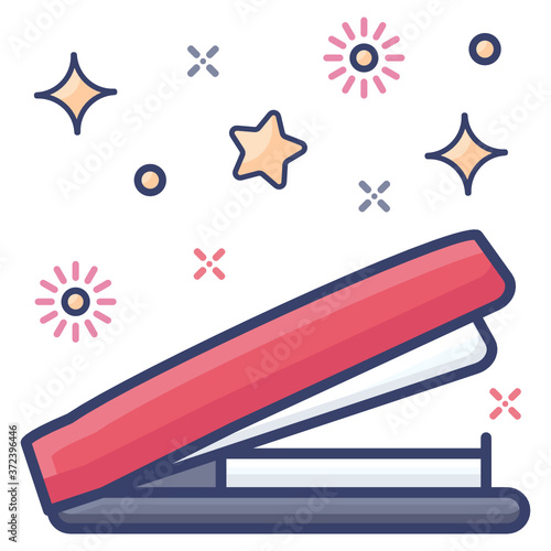 
Device for stapling, flat icon design of stapler 
