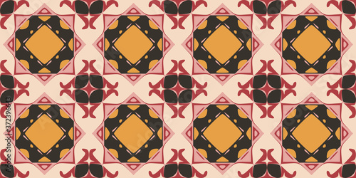 Fantasy on ethnic pattern, carpet. Vector design, seamless pattern.