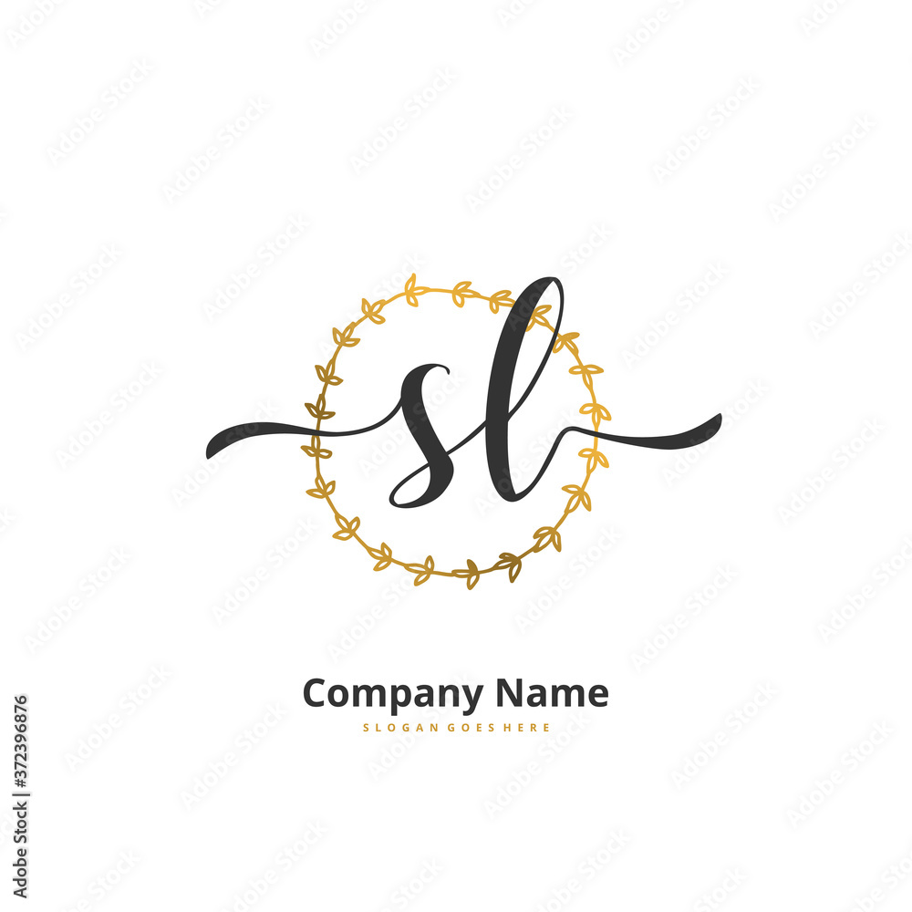 S L SL Initial handwriting and signature logo design with circle. Beautiful design handwritten logo for fashion, team, wedding, luxury logo. S L SL Initial handwriting and signature logo design with circle. Beautiful design handwritten logo for fashion, team, wedding, luxury logo.