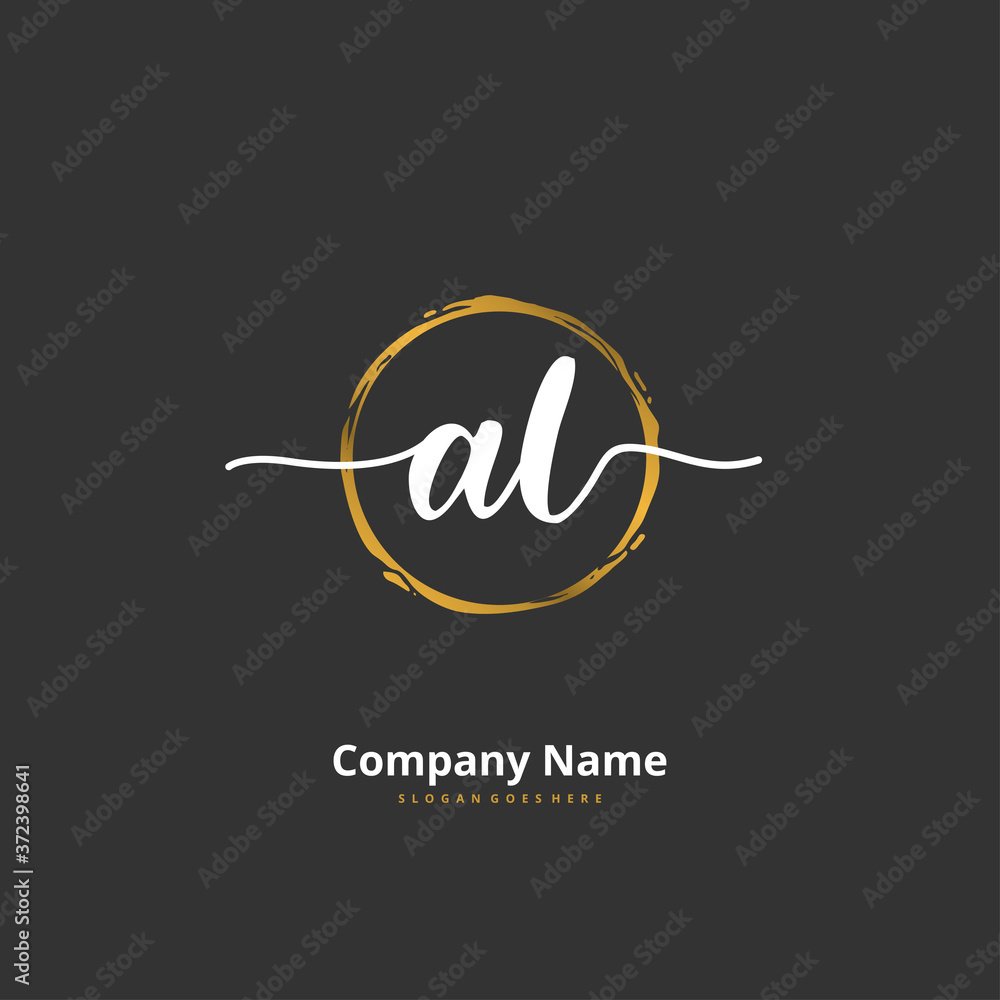 A L AL Initial handwriting and signature logo design with circle. Beautiful design handwritten logo for fashion, team, wedding, luxury logo. A L AL Initial handwriting and signature logo design with circle. Beautiful design handwritten logo for fashion, team, wedding, luxury logo.