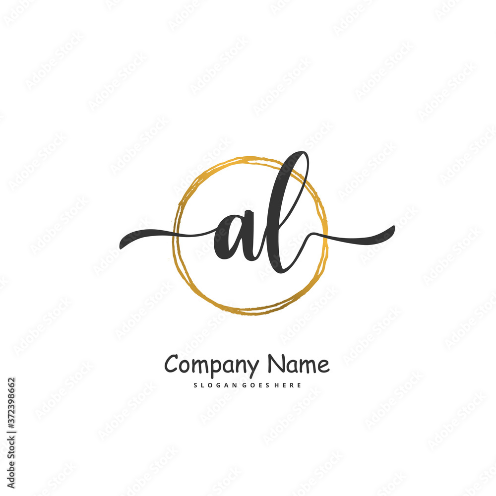 A L AL Initial handwriting and signature logo design with circle. Beautiful design handwritten logo for fashion, team, wedding, luxury logo. A L AL Initial handwriting and signature logo design with circle. Beautiful design handwritten logo for fashion, team, wedding, luxury logo.