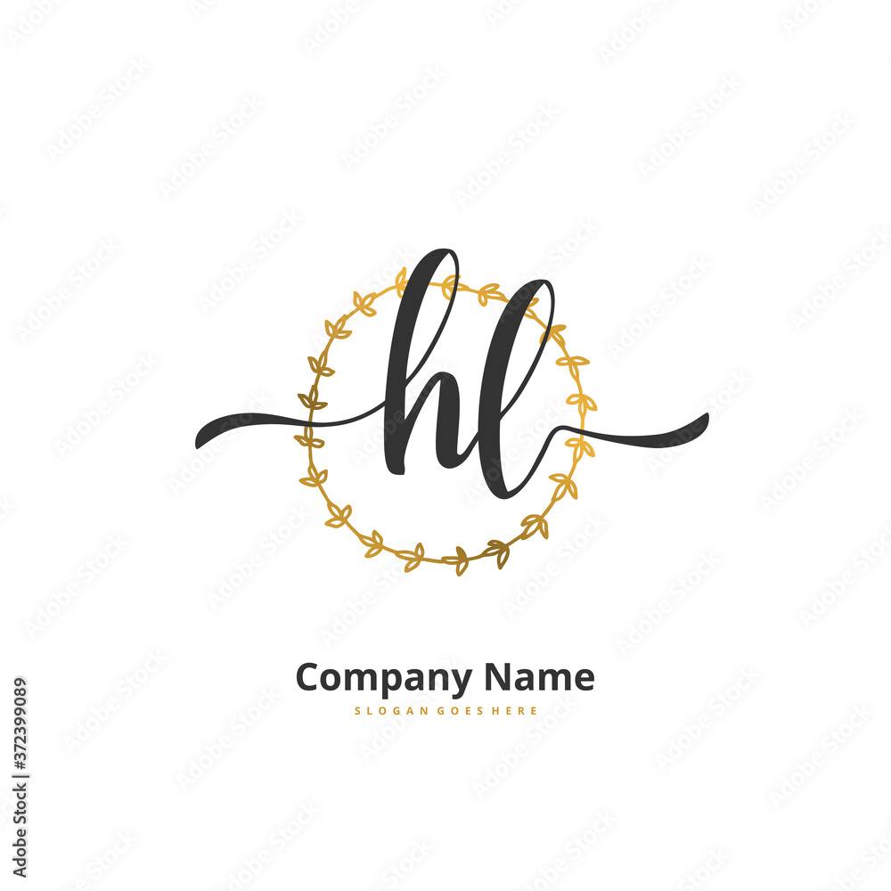 H L HL Initial handwriting and signature logo design with circle. Beautiful design handwritten logo for fashion, team, wedding, luxury logo. H L HL Initial handwriting and signature logo design with circle. Beautiful design handwritten logo for fashion, team, wedding, luxury logo.