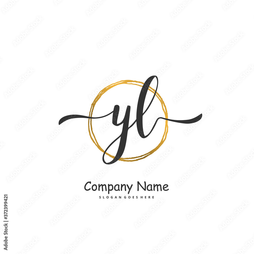 Y L YL Initial handwriting and signature logo design with circle. Beautiful design handwritten logo for fashion, team, wedding, luxury logo. Y L YL Initial handwriting and signature logo design with circle. Beautiful design handwritten logo for fashion, team, wedding, luxury logo.