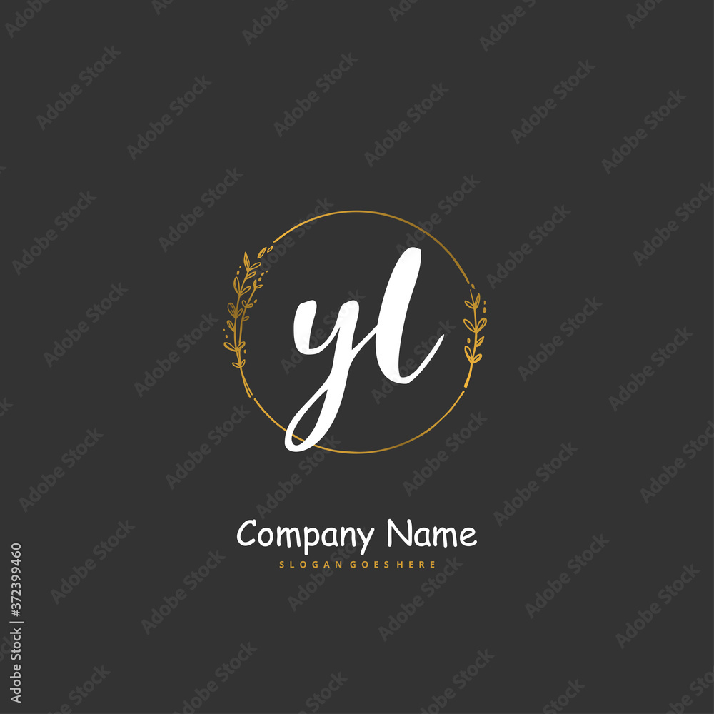 Y L YL Initial handwriting and signature logo design with circle. Beautiful design handwritten logo for fashion, team, wedding, luxury logo. Y L YL Initial handwriting and signature logo design with circle. Beautiful design handwritten logo for fashion, team, wedding, luxury logo.