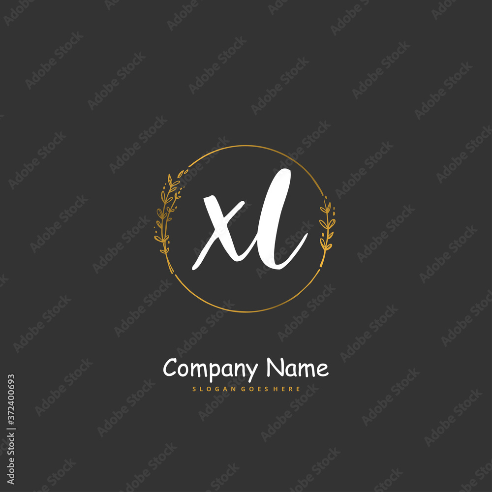 X L XL Initial handwriting and signature logo design with circle. Beautiful design handwritten logo for fashion, team, wedding, luxury logo. X L XL Initial handwriting and signature logo design with circle. Beautiful design handwritten logo for fashion, team, wedding, luxury logo.
