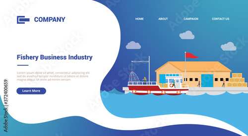 fishery and warehouse port for website template or landing homepage banner