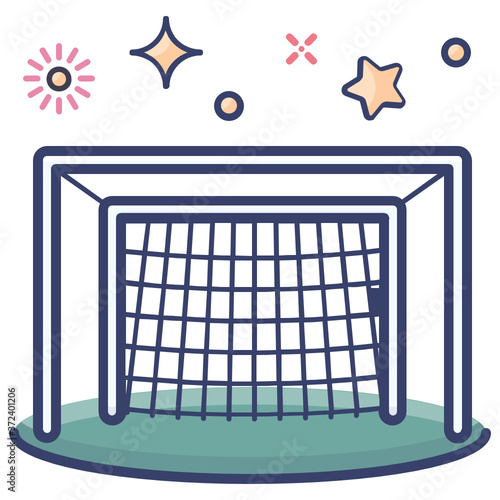
An icon design of football net, olympic sports arena 
