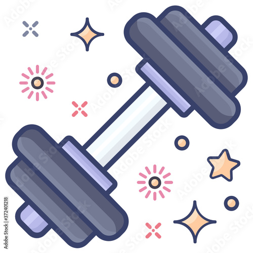 
A flat icon design of gym, editable flat vector of fitness accessory 
