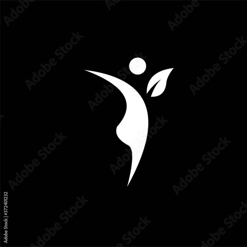 Organic people green leaf company logo vector image