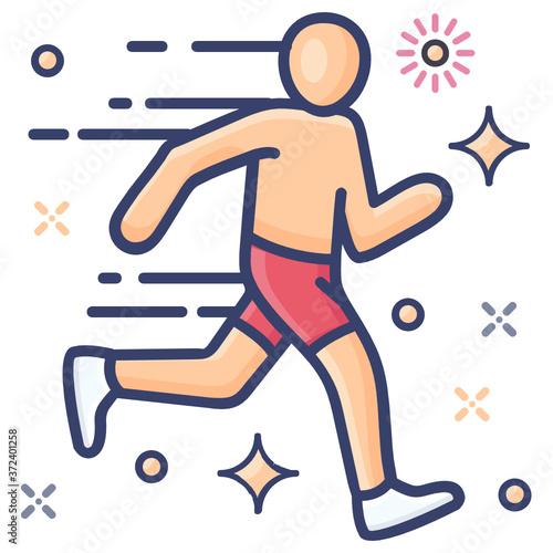 
Flat icon of marathon race in modern editable style 
