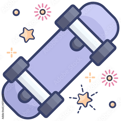 An icon design of skateboard  vector of outdoor sports in modern flat style  