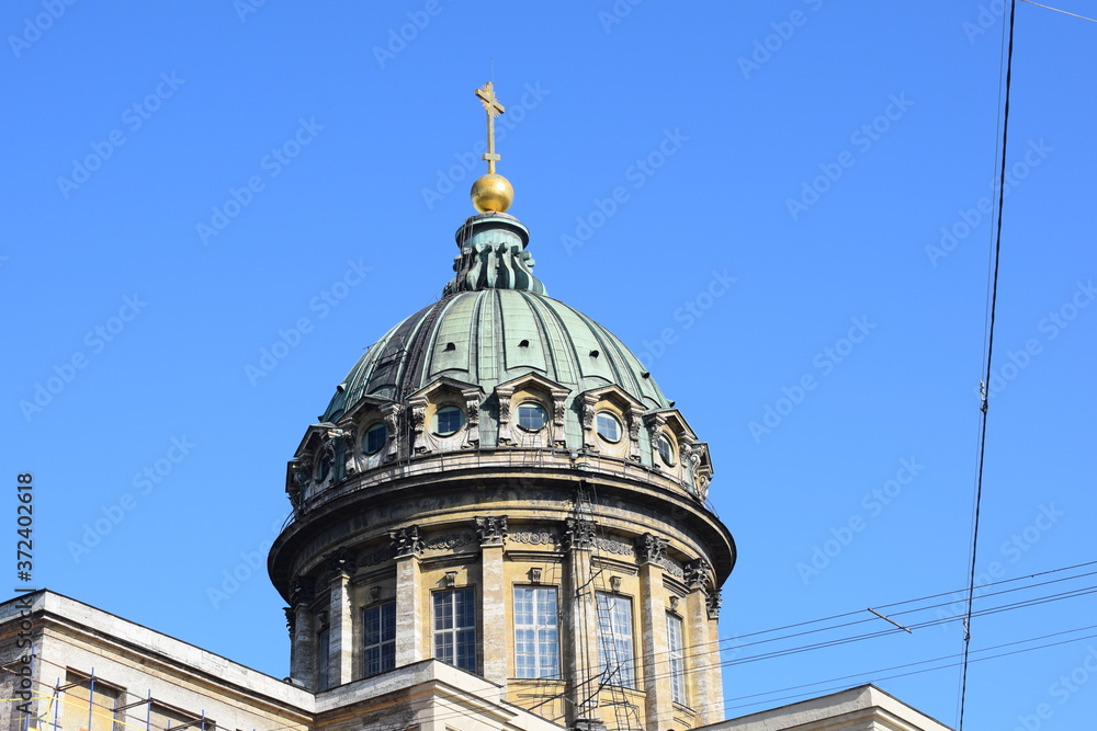 detail of the facade of church