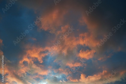 Fototapeta Naklejka Na Ścianę i Meble -  sunset sky with multicolored clouds
