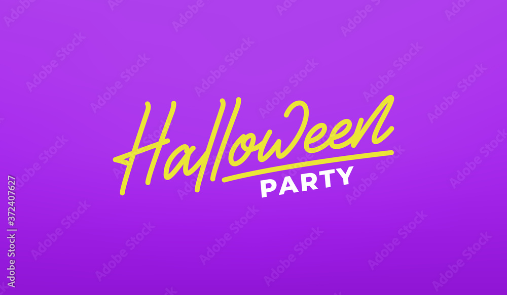 Halloween party lettering. Holiday label calligraphy for Halloween