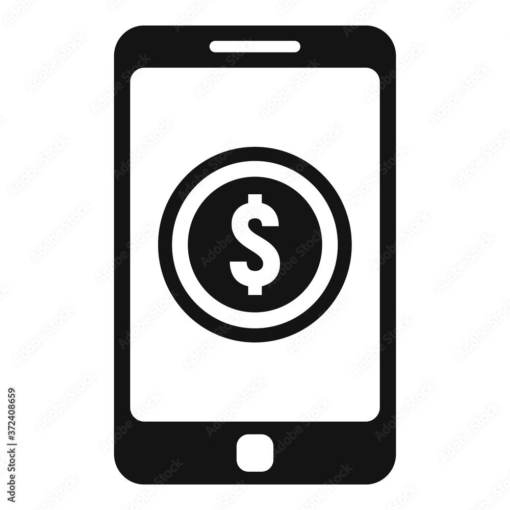 Dollar phone digital wallet icon. Simple illustration of dollar phone digital wallet vector icon for web design isolated on white background Dollar phone digital wallet icon. Simple illustration of dollar phone digital wallet vector icon for web design isolated on white background