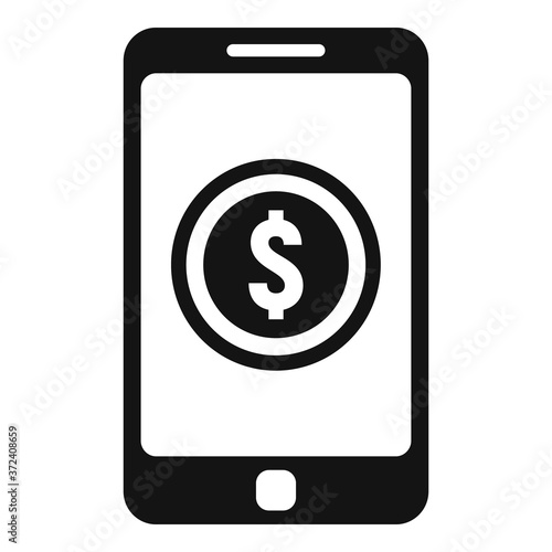 Dollar phone digital wallet icon. Simple illustration of dollar phone digital wallet vector icon for web design isolated on white background