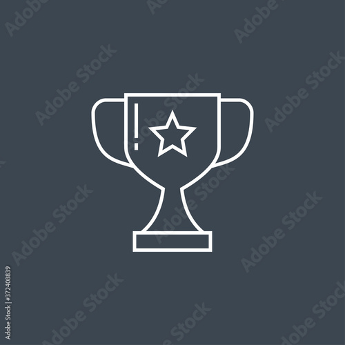 Award Related Vector Line Icon. Isolated on Black Background. Editable Stroke.