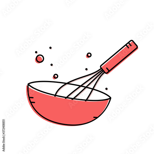 Bakery logo design. Bakery sign vector. Whisk logo design.