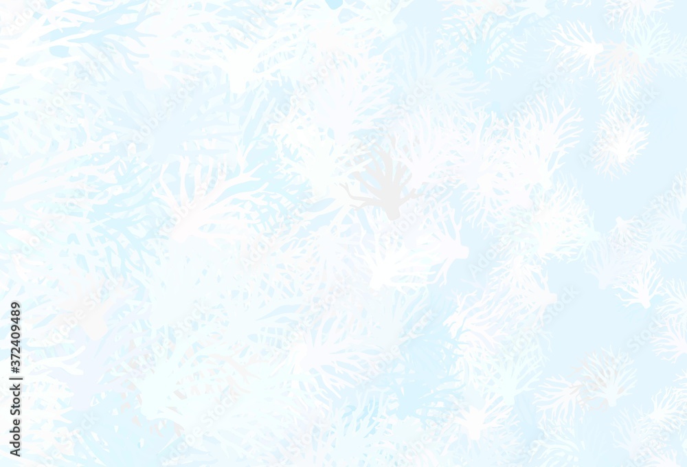 Light BLUE vector doodle pattern with branches. Light BLUE vector doodle pattern with branches.