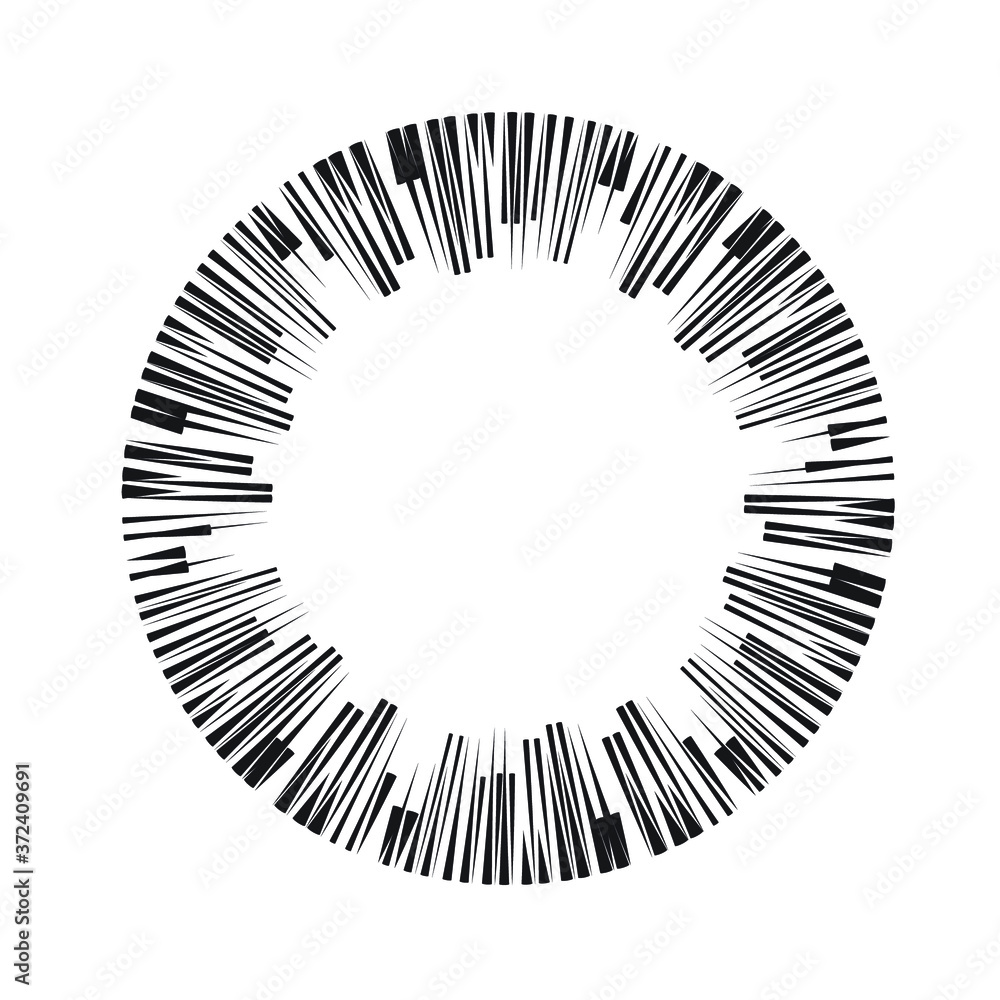 Naklejka premium Lines in Circle Form . Spiral Vector Illustration .Technology round Logo . Design element . Abstract Geometric shape .
