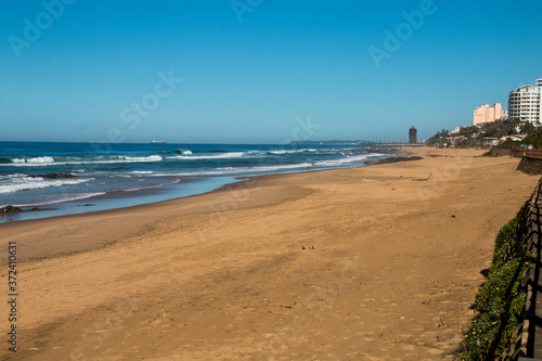 Stretch of Coastline comprising Beach  Sea and Umhlanga Buildings