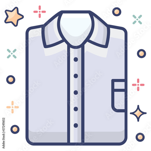 
A menswear cloth accessory, flat design of dress shirt icon
