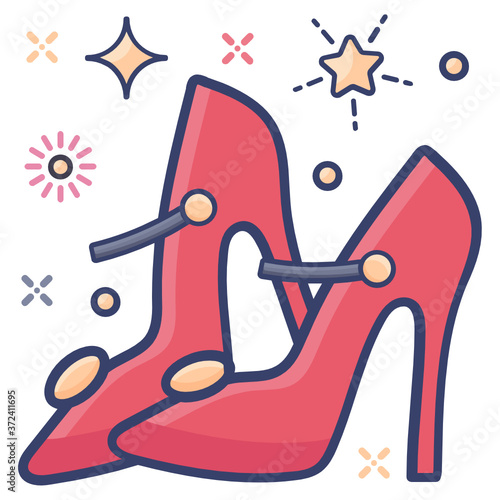 
Adorable high heels, footwear icon in editable flat design 

