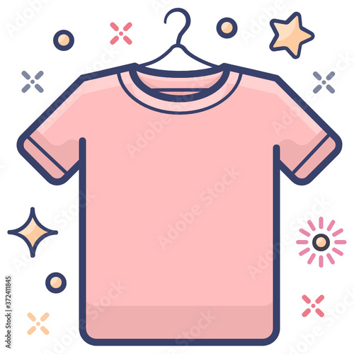
A menswear cloth accessory, flat design of t shirt icon
