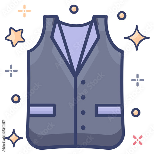 
Sleeveless outerwear garment, waistcoat icon
