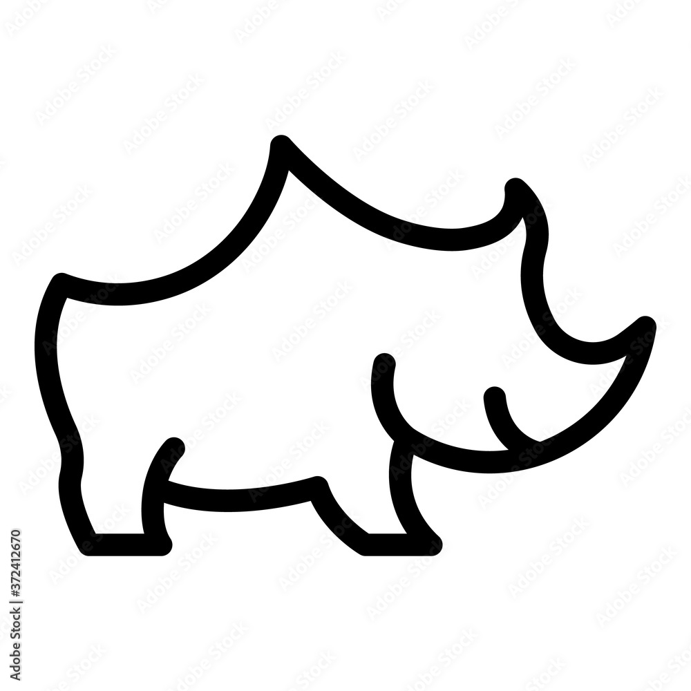 Safari rhino icon. Outline safari rhino vector icon for web design isolated on white background Safari rhino icon. Outline safari rhino vector icon for web design isolated on white background