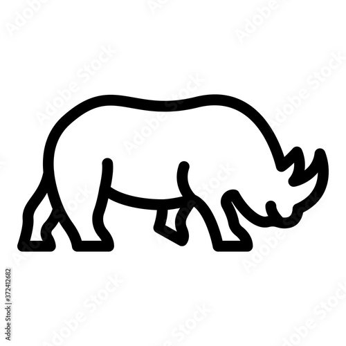 Rhinoceros icon. Outline rhinoceros vector icon for web design isolated on white background