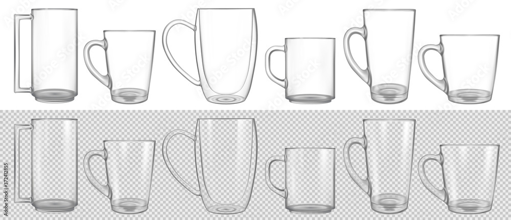 Clear glass cup mock up set Clear glass cup mock up set