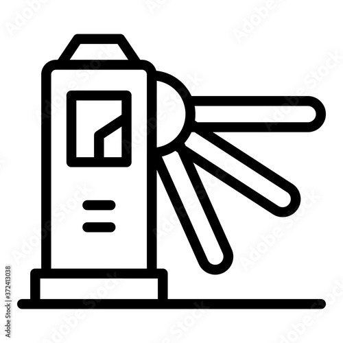 Turnstile icon. Outline turnstile vector icon for web design isolated on white background