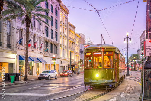 Streetcar in downtown New Orleans, USA