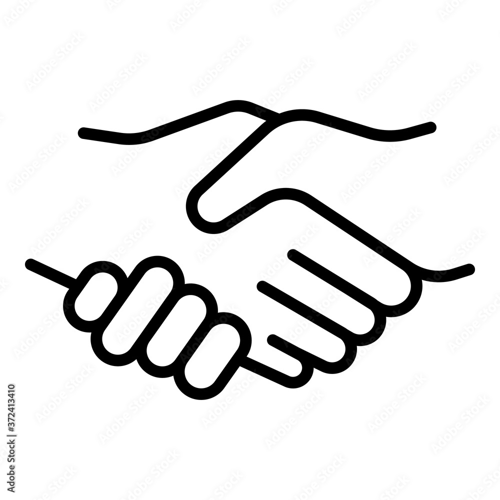 Gesture handshake icon. Outline gesture handshake vector icon for web design isolated on white background Gesture handshake icon. Outline gesture handshake vector icon for web design isolated on white background