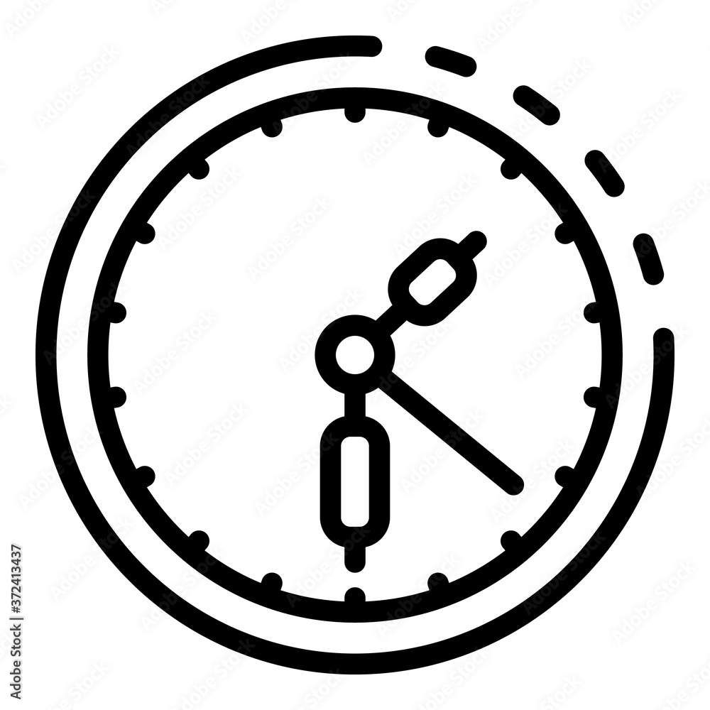 Work clock icon. Outline work clock vector icon for web design isolated on white background Work clock icon. Outline work clock vector icon for web design isolated on white background