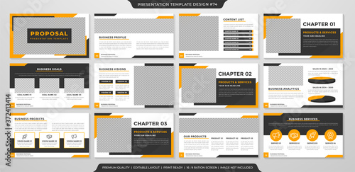 simple business presentation template with minimalist concept and modern style use for business annual report and proposal
