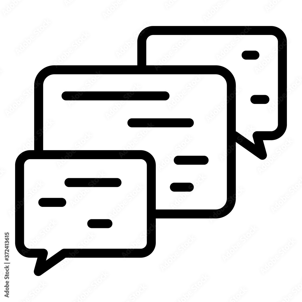 Chatting icon. Outline chatting vector icon for web design isolated on white background Chatting icon. Outline chatting vector icon for web design isolated on white background