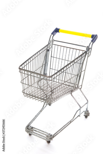 Shopping cart blue and yellow