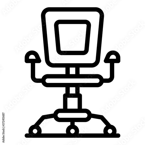 Office chair icon. Outline office chair vector icon for web design isolated on white background