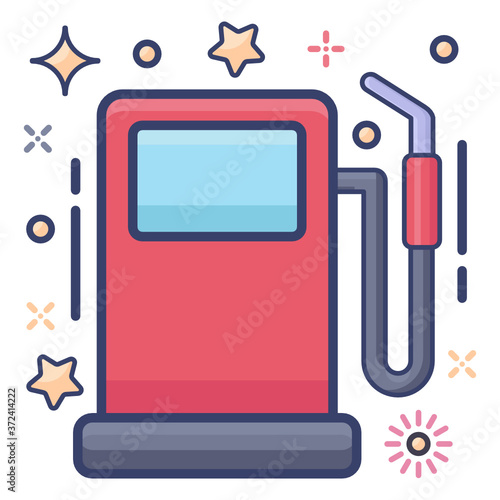 
Icon of fuel station, gasoline in flat vector 
