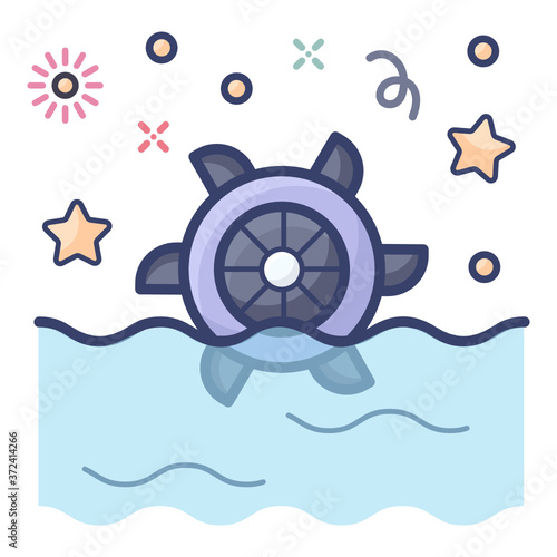 
Flat style of hydro power icon
