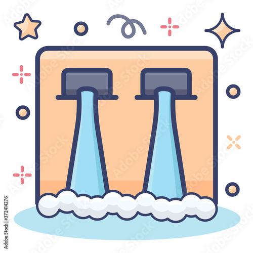 
Flat style of hydro power icon
