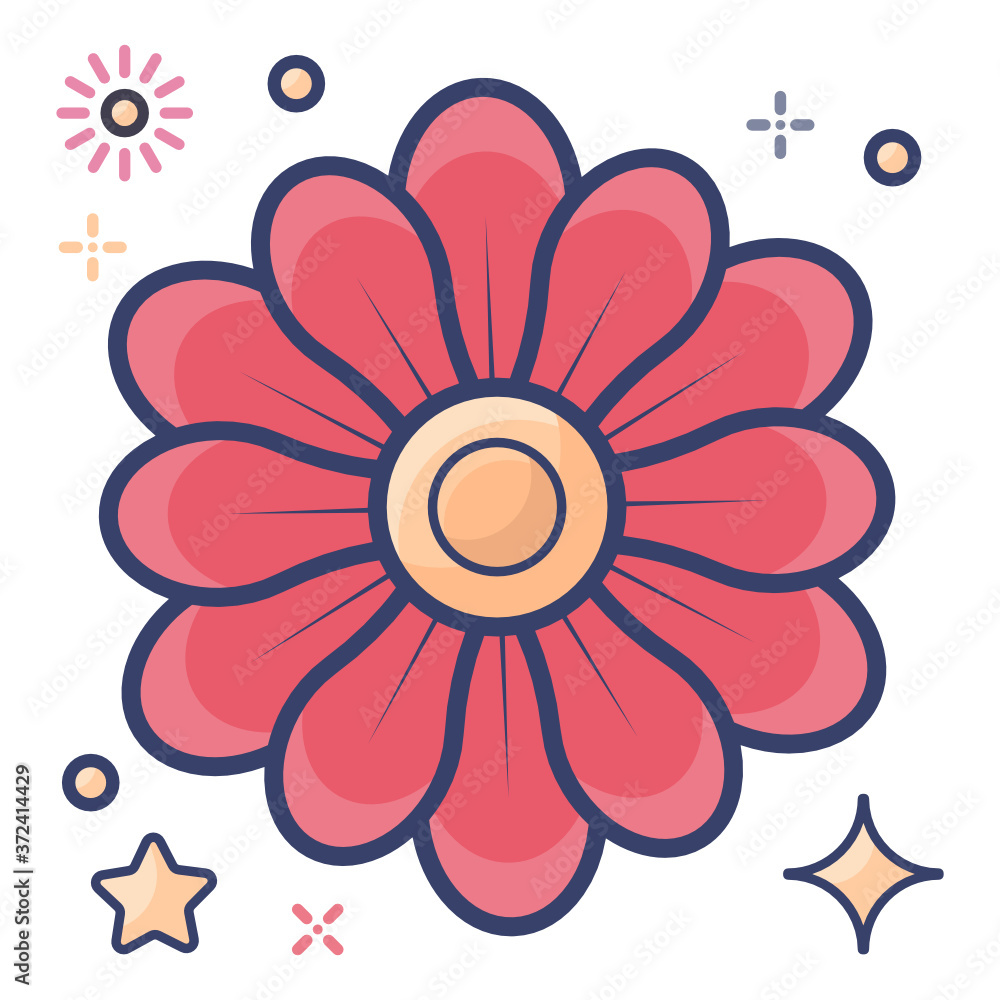 Beautiful designed icon of zinnia flower, spring blossom
Beautiful designed icon of zinnia flower, spring blossom