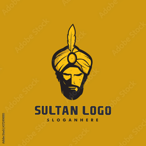 Canvas-taulu Head Sultan Logo Design Vector