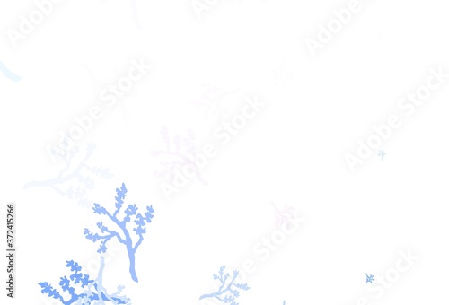 Fototapeta Naklejka Na Ścianę i Meble -  Light Pink, Blue vector doodle backdrop with sakura.