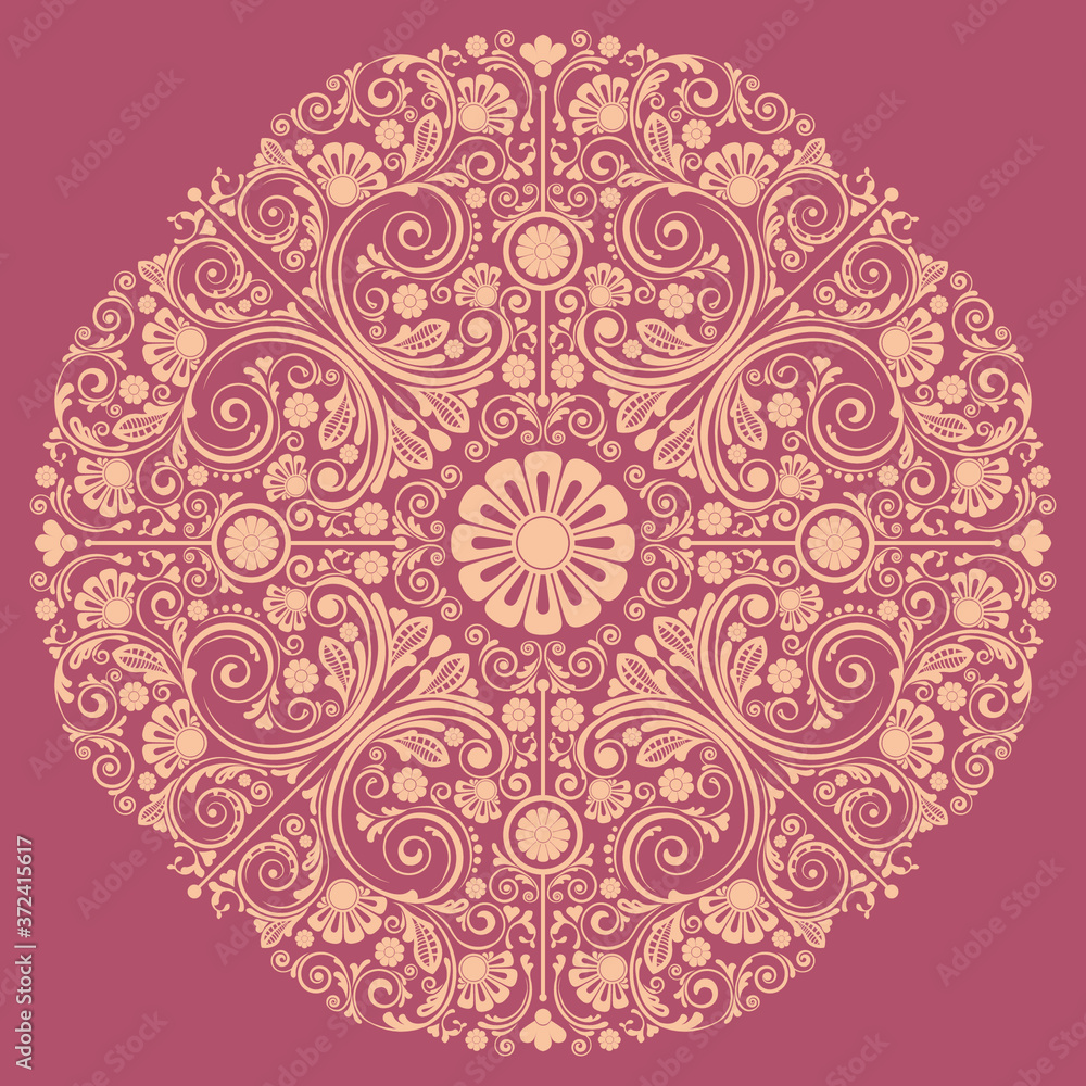 abstract floral ornament with decorative flowers for design