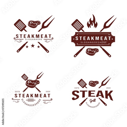 Steak Logo Design Vector