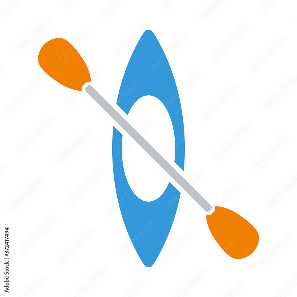 Icon Of Kayak And Paddle Icon Of Kayak And Paddle